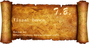 Tiszai Bence névjegykártya